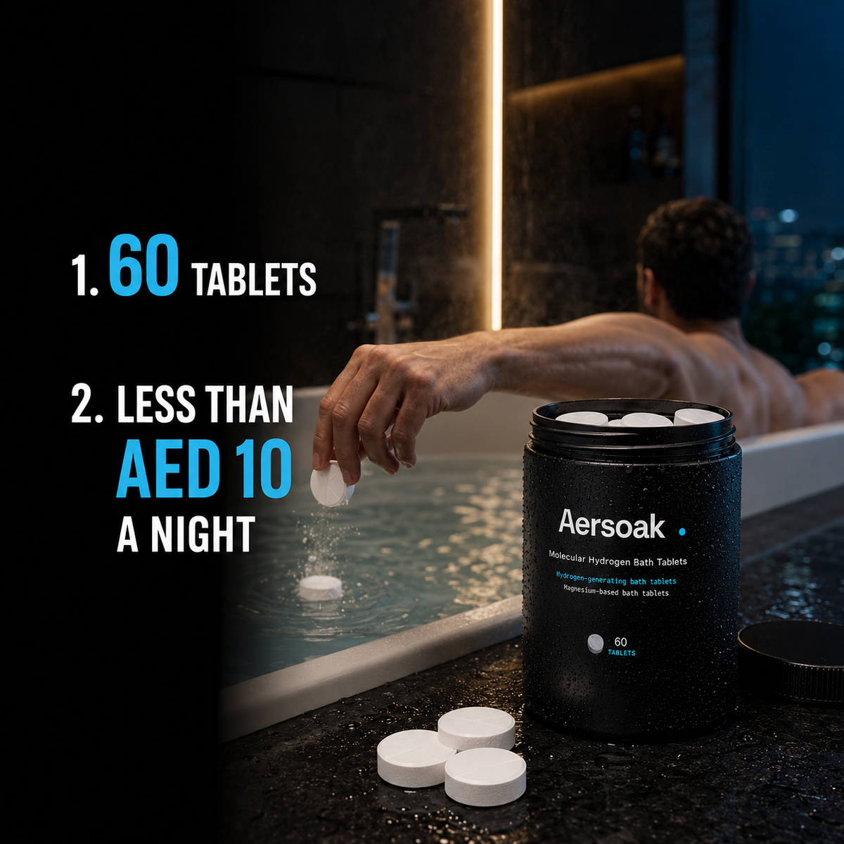 Molecular Hydrogen Bath Tablets
